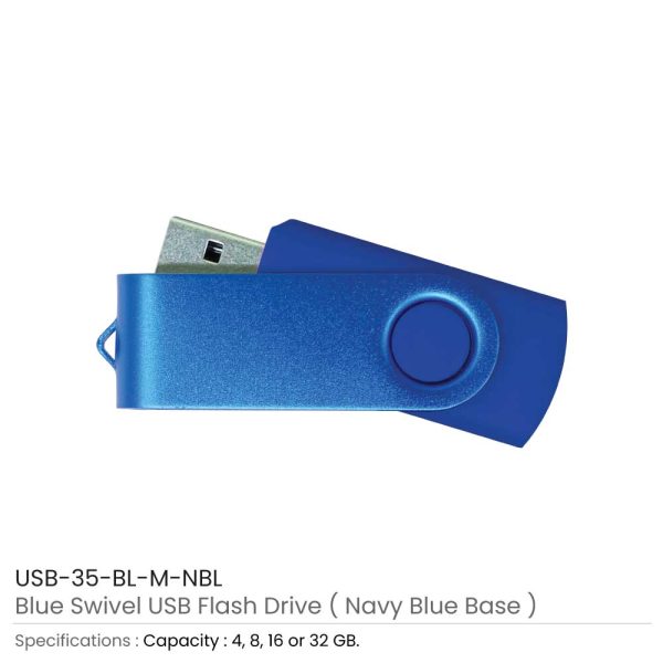 Blue Swivel USB - Navy Blue Case