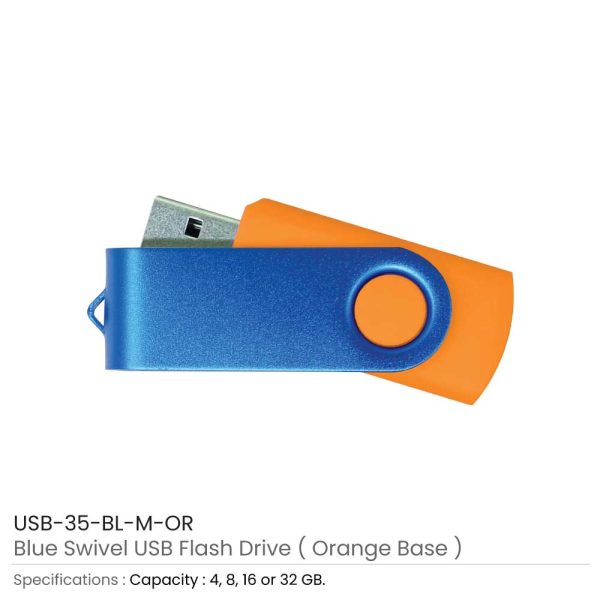 Blue Swivel USB - Orange Case