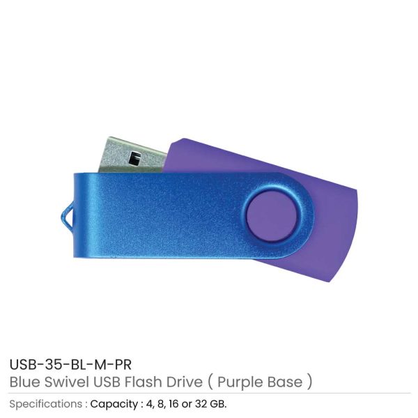 Blue Swivel USB - Purple Case
