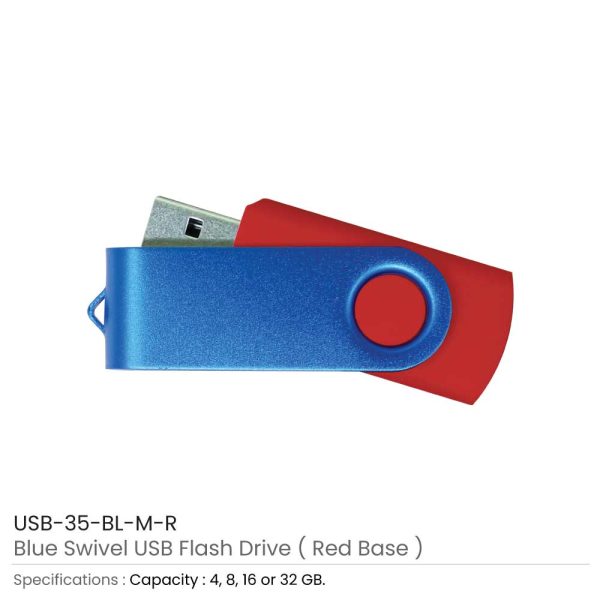 Blue Swivel USB - Red Case