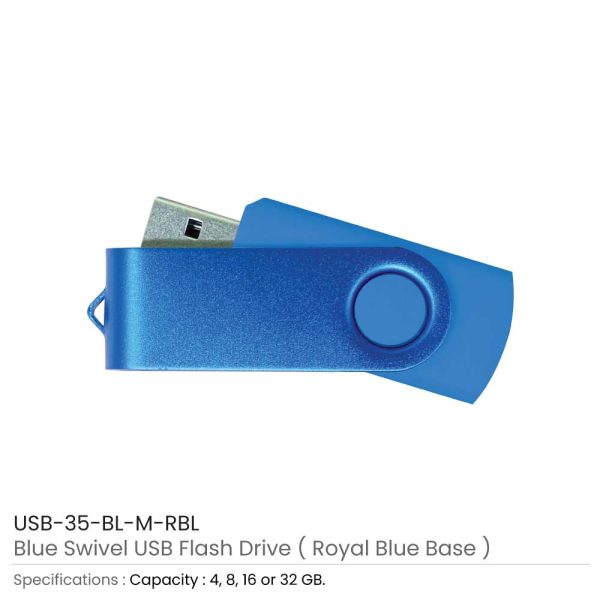 Blue Swivel USB - Royal Blue Case