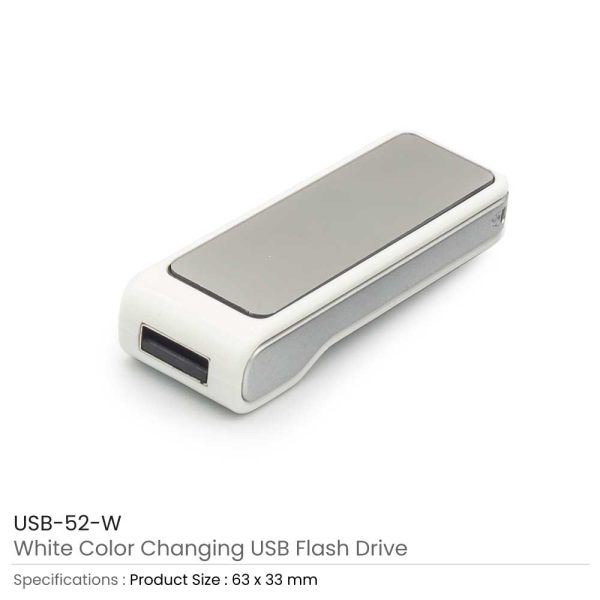 Color Changing Logo USB White