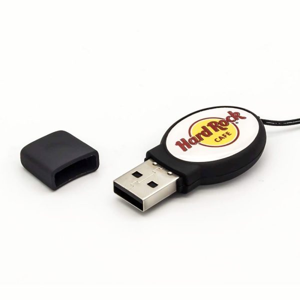 Branding Oval Black Rubberized USB Flash