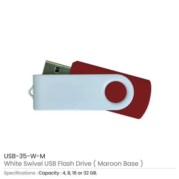 Swivel USB Drives - Maroon