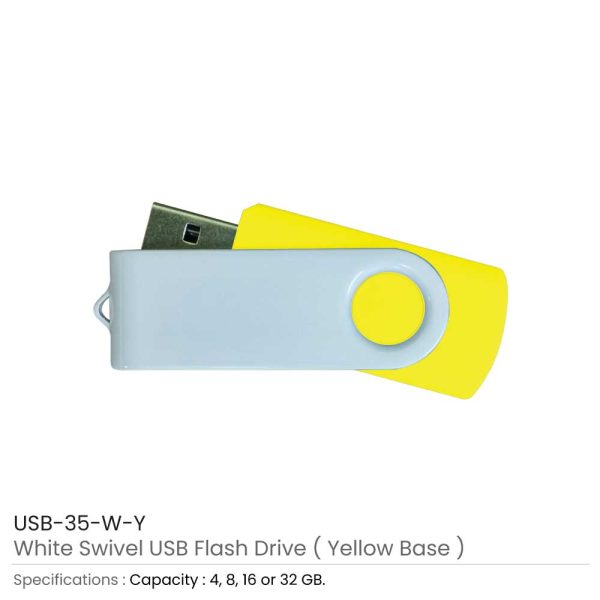 Swivel USB Drives - Yellow