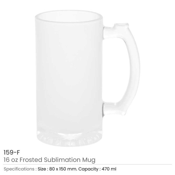Frosted Glass Beer Mugs 159-F