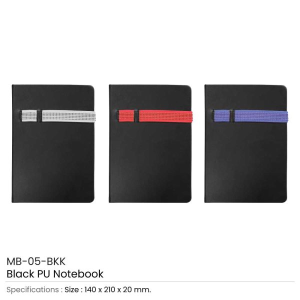 Black A5 Size Notebooks
