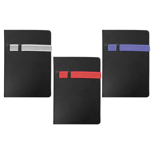 Promotional gifts Black A5 Size Notebooks with Strap