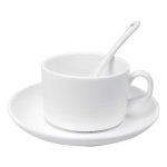 Ceramic Saucer Tea Cup with Spoon 180