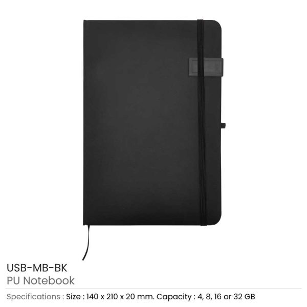 Black Notebook with USB Flash Chip