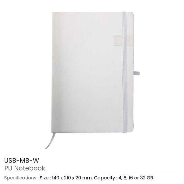 White Notebook with USB Flash Chip