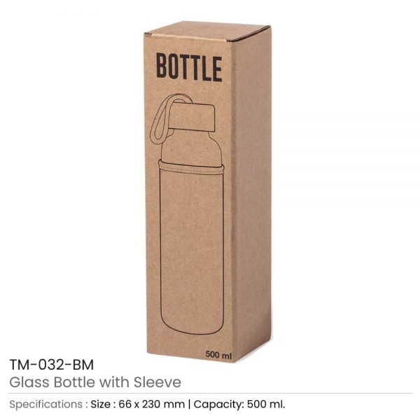Glass Bottle with Sleeve with Box