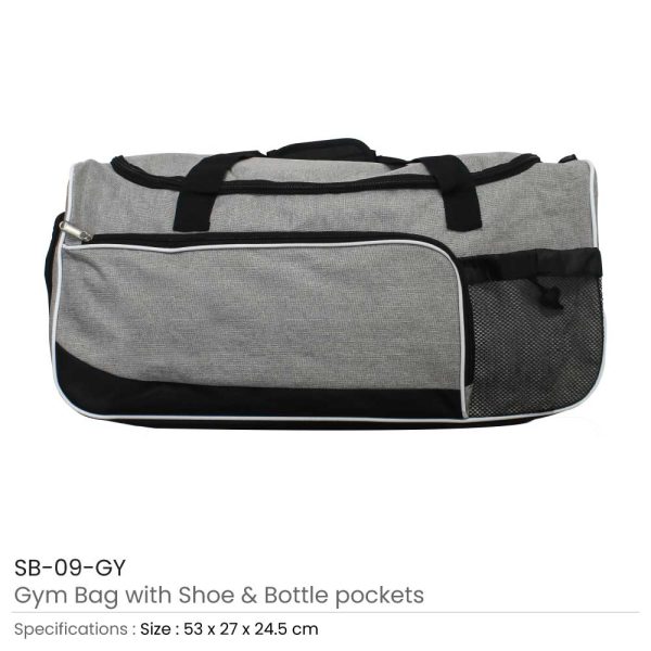 Gym Bag with Shoe and Bottle-Pockets SB-09-GY