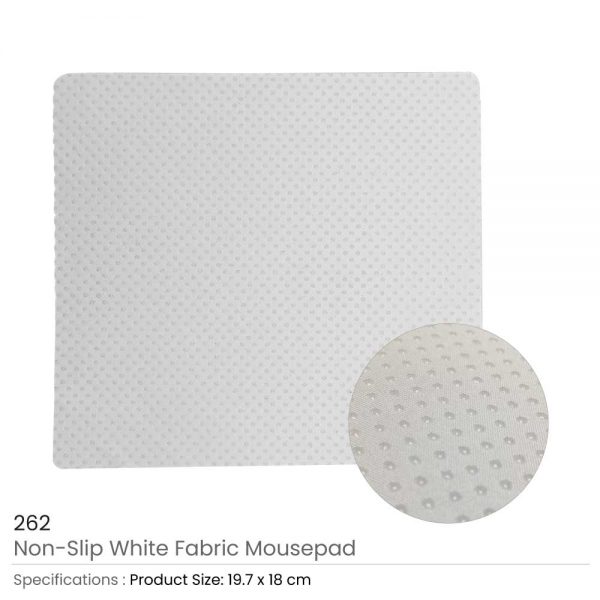 Promotional Non Slip White Fabric Mousepads