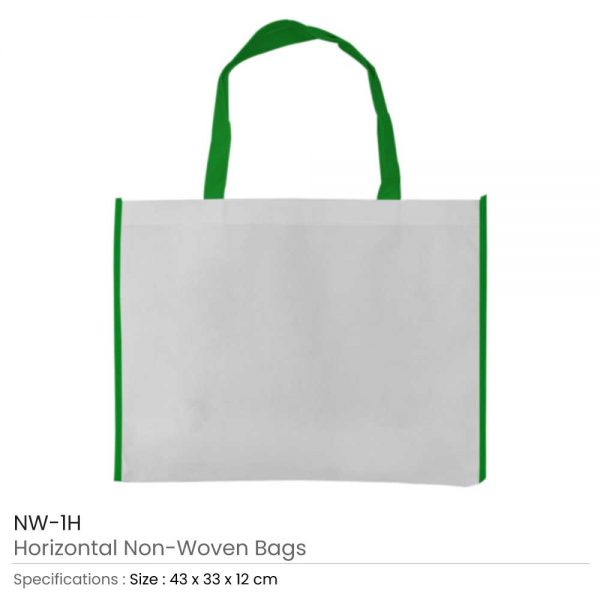 Non-woven Bags White and Green
