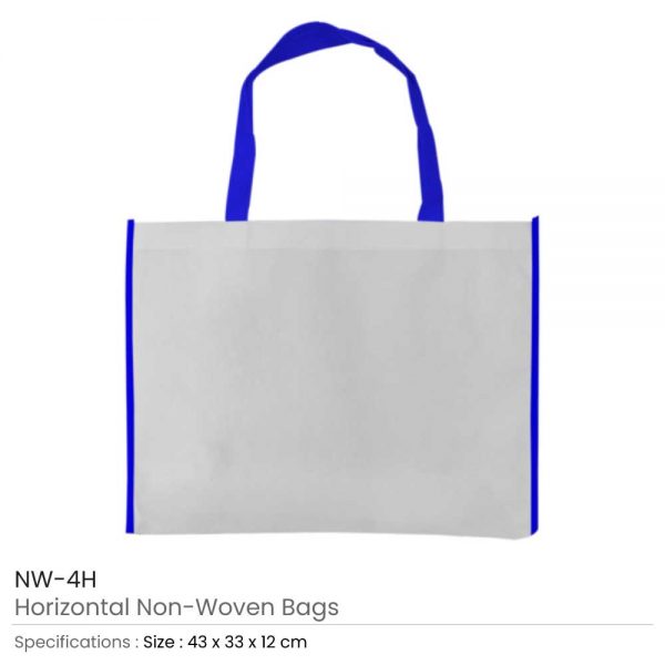 Non-woven Bags White and Blue