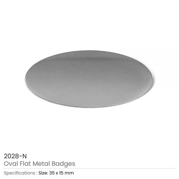 Silver Oval Shape Flat Logo Badges