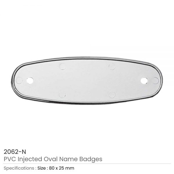 PVC Injected Name Badges Silver