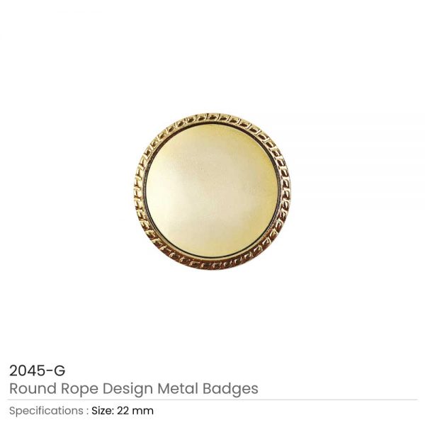 Round Rope Design Logo Badges Gold