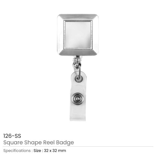 Shiny Silver Badge Reels in Square Shape