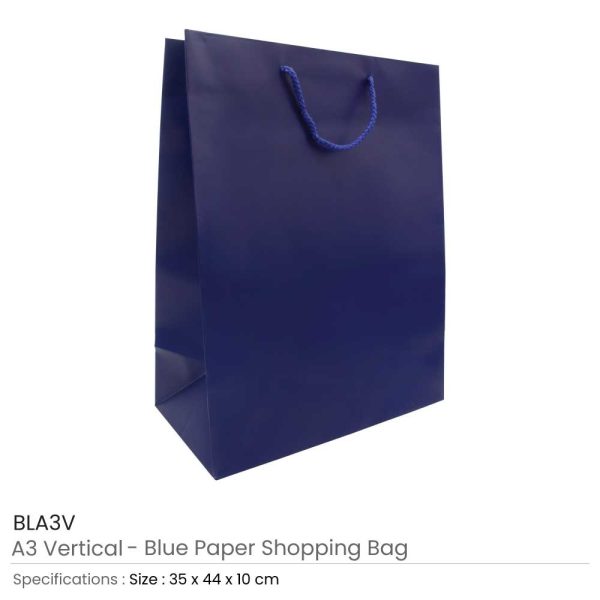 Blue Paper Shopping Bags