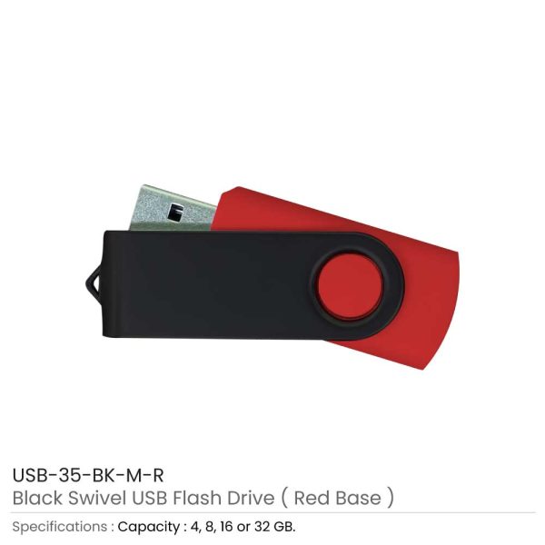 Black Swivel USB Red