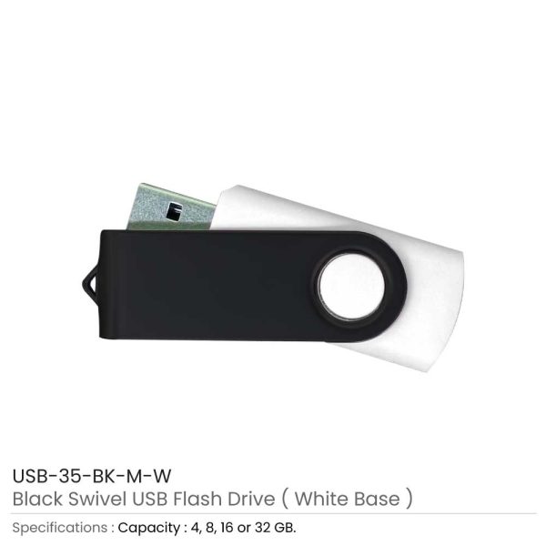 Black Swivel USB White