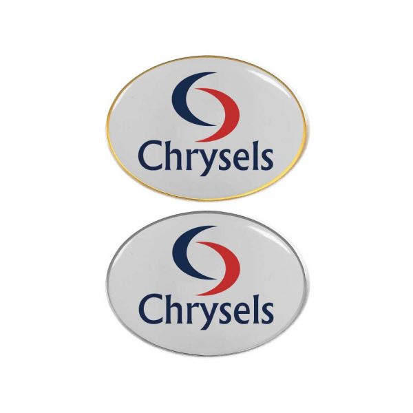 Printed Oval Flat Metal Badges