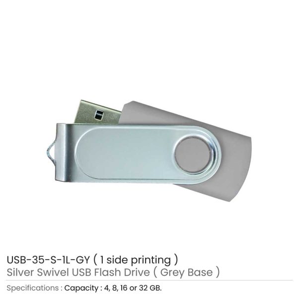 USB with 1 side Printing Grey