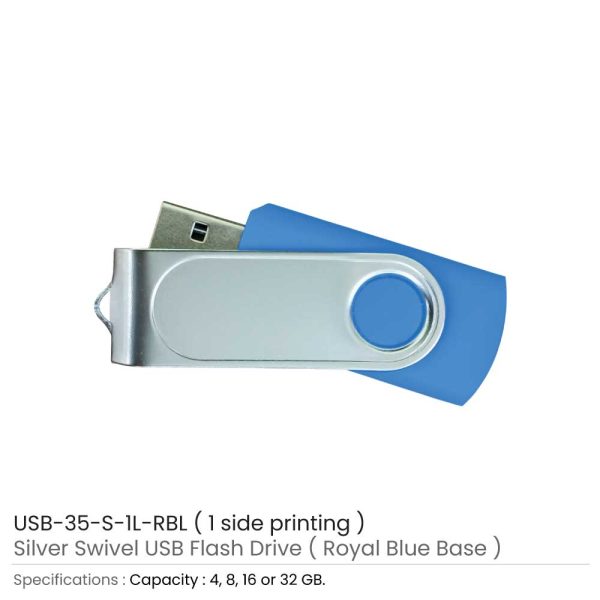 USB with 1 side Printing Roayl Blue