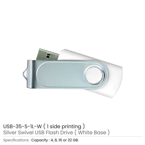 USB with 1 side Printing White