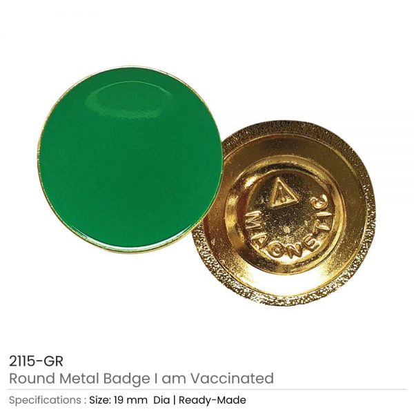I Am Vaccinated Badge - Green imprint