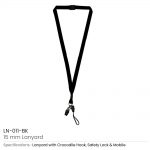 Lanyard-with-Clip-and-Mobile Holders-LN-011-BK
