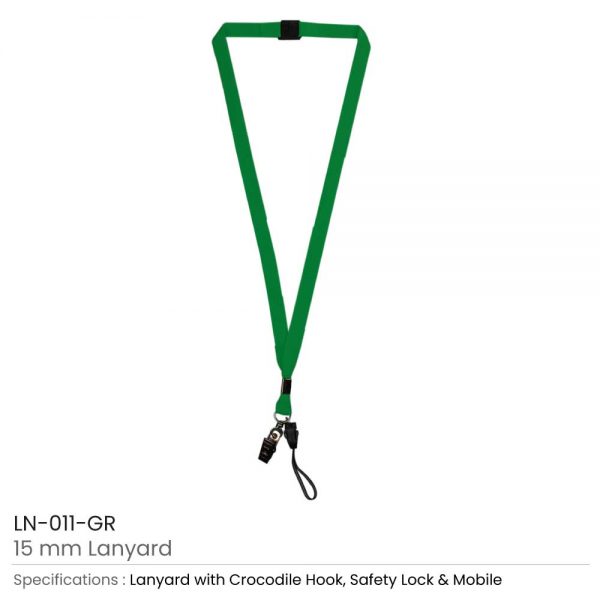 Lanyard with Mobile Holder Green
