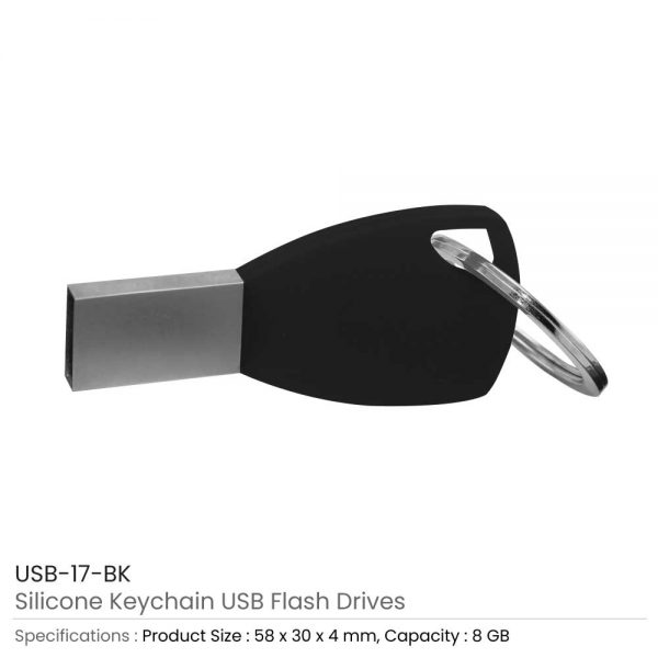 Silicone Key chain USB Black
