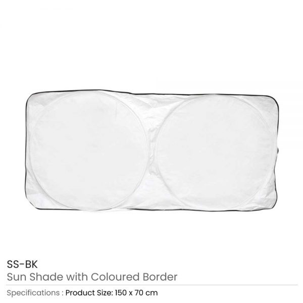 Car Sun Shades White with Black Border