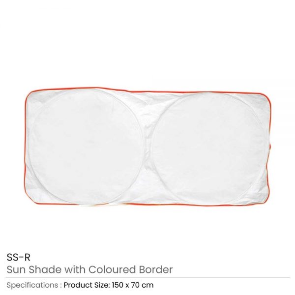 Car Sun Shades White with Red Border