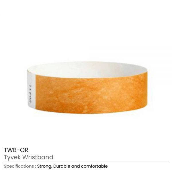Tyvek Wristbands Orange