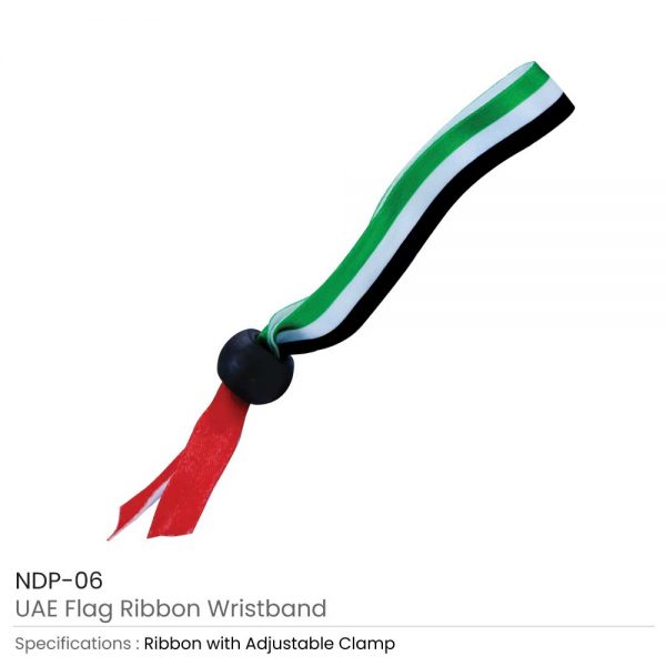 UAE Flag Ribbon Wristband