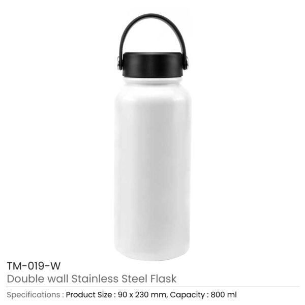 Double Wall Stainless Steel Flask White