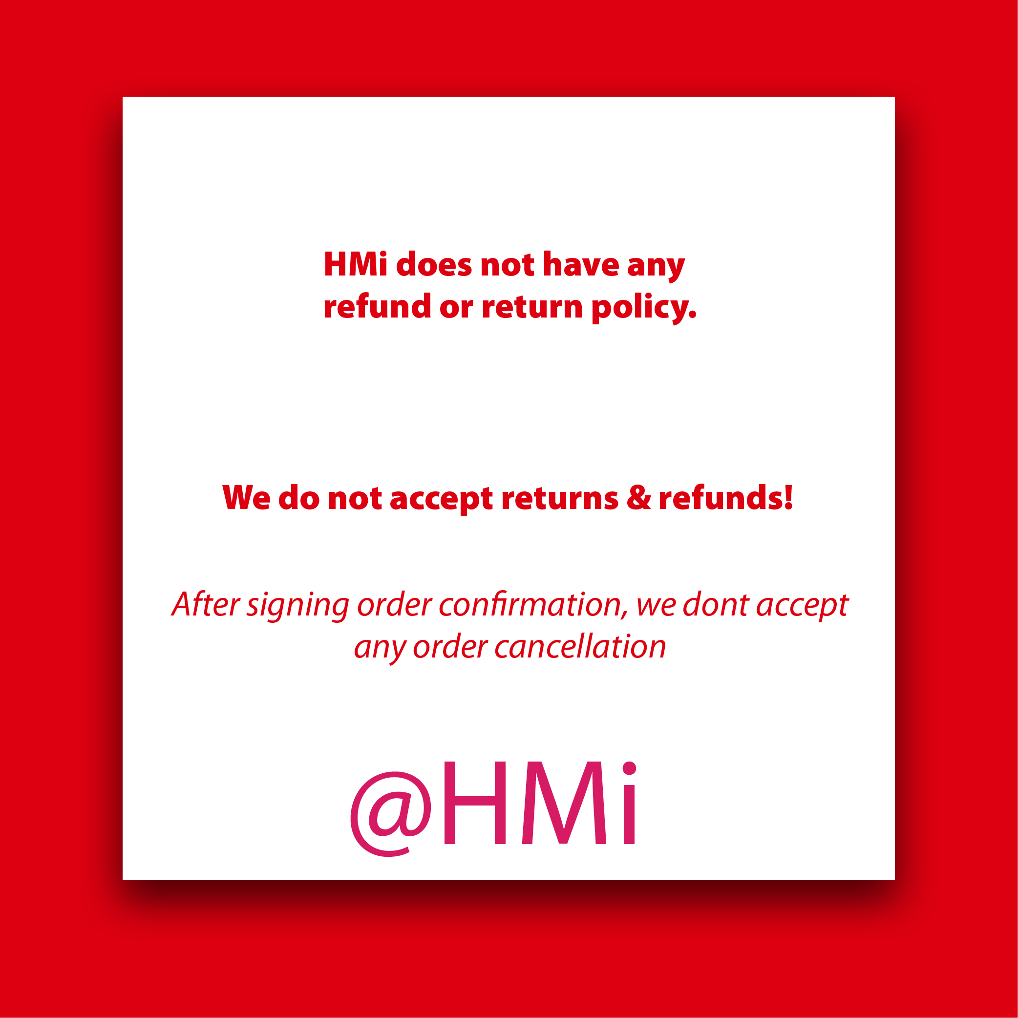 HMi Return Policy | Advertising & Marketing Agency from Düsseldorf