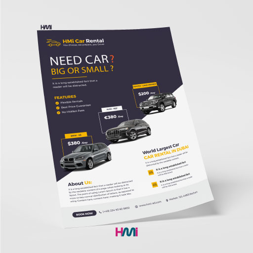 Professional Flyer designing in Germany | Marketing services in Germany | Car rental flyer design with hmi GmbH | Order custom Flyers to HMi GmbH