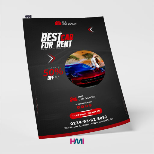 Professional car dealer flyer design and print in German | Print your professional flyer at HMI Printing company | HMI offer flyer designing and flyer printing in Germany