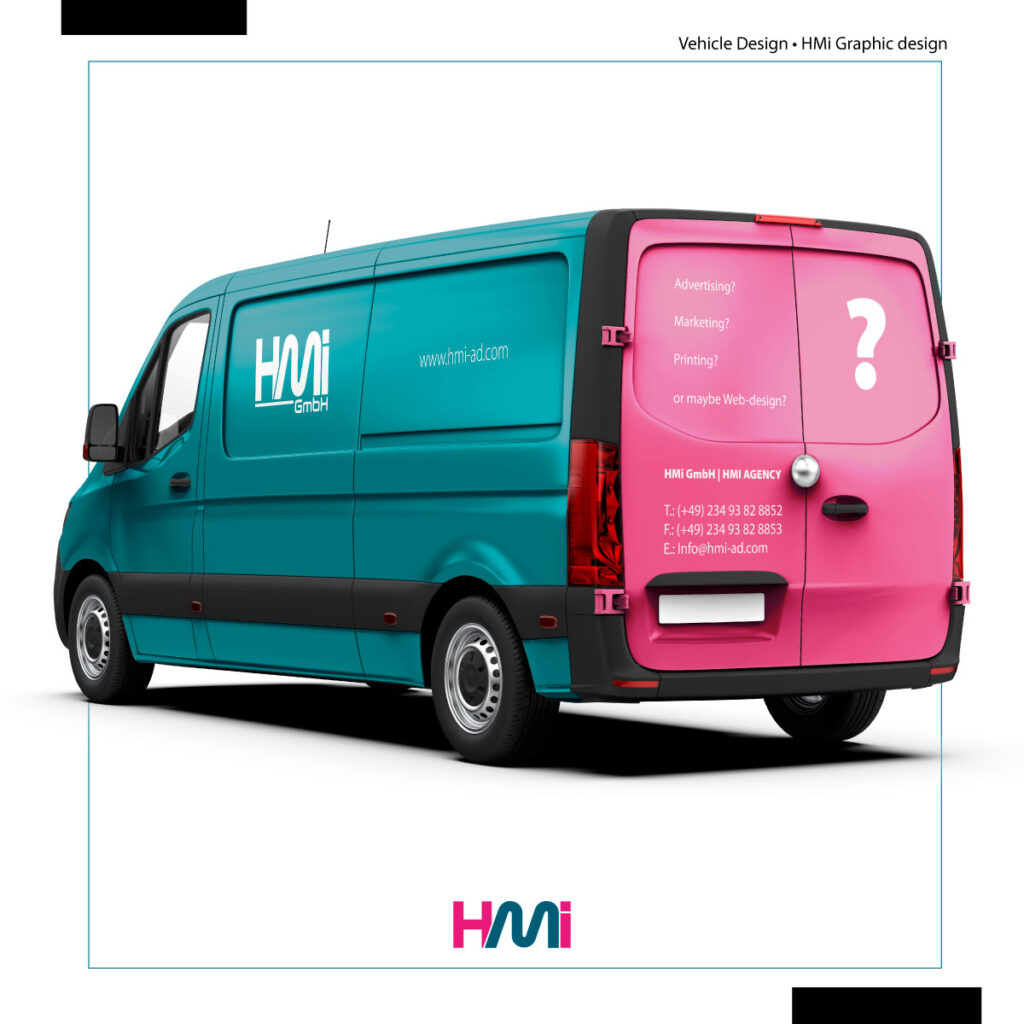 Print your advertisings on your company car to present your business and brand | We design and print on cars and trucks in Germany | Print on any vehicle in Germany with HMi GmbH | hmi-ad.com offers large format printing services