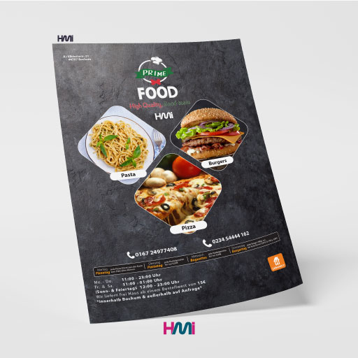 Fast food Flyer design | Top Fast food Flyer design in Germany | Flyer Printing services in germany with HMi Printing company