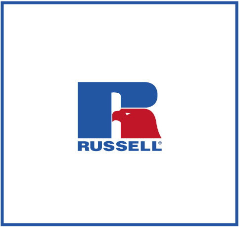 Russell Eagle Brand logo on hmi-ad website | Order T shirts and textiles printed with your logo with top prices on hmi-ad | HMi offers Textile printing | We print your logo on high quality shirts and polo shirts in Germany with fast shipping on hmi-ad.com