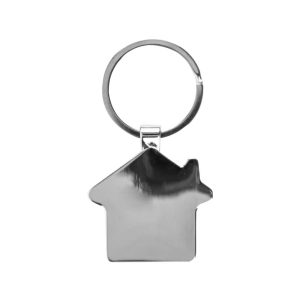 Bamboo and Metal House Keychain - Image 5