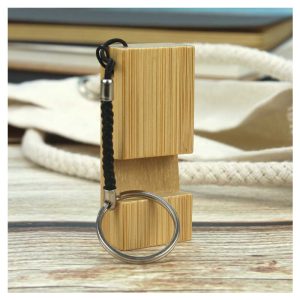 Bamboo Phone Stand with Round Key Holder - Image 5