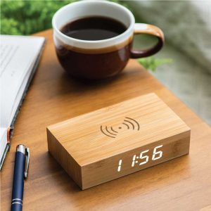 Promotional Bamboo Clock wireless Charger - Image 5