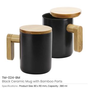 Black Bamboo and Ceramic made Coffee Mug - Image 3